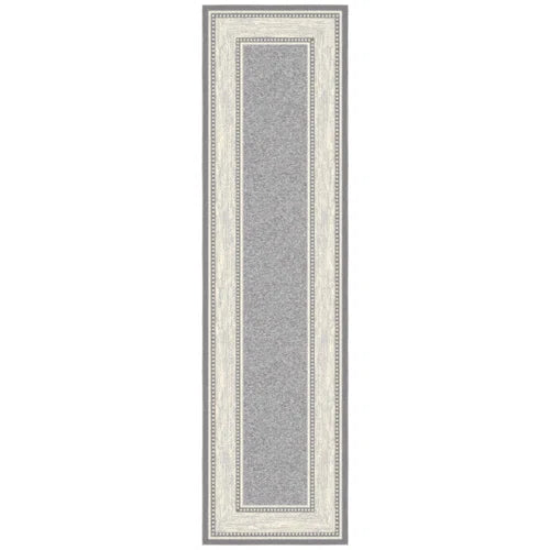 Ottohome Non-Slip Bordered Area Rug For Living Room, Hallway, Entryway Rug, Gray