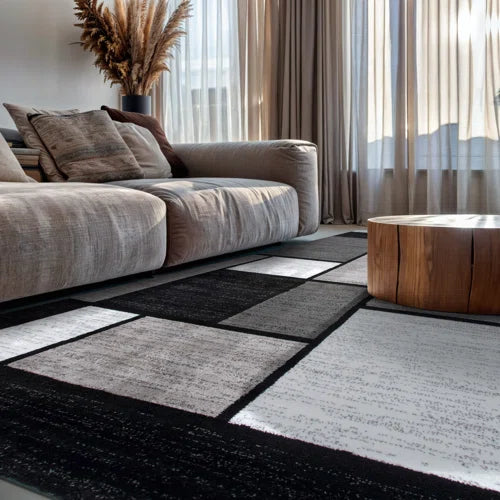 Astika Geometric Gray/White/Black Area Rug