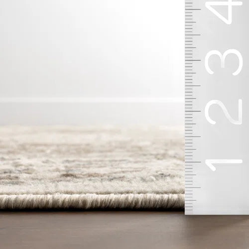 Holden Traditional Tiled Power Loom Performance Beige/Cream Rug